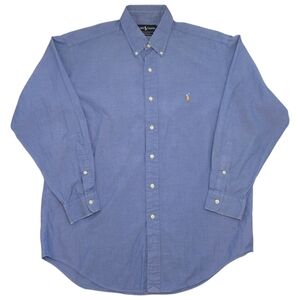 Ralph Lauren Yarmouth Button Down Shirt Size Large 16-33 Blue Oxford Preppy